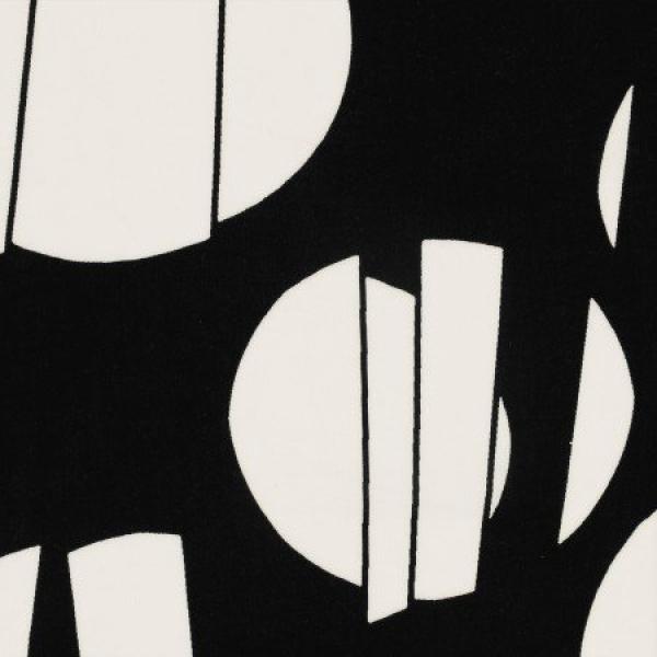 Viskose Geometrisch Schwarz/Ecru